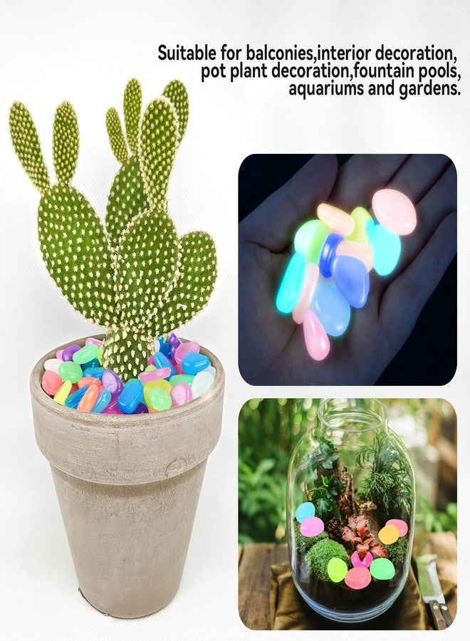 Bilkeru 100 Pcs Luminous Pebbles, Glow in The Dark Garden Pebbles Stones Luminous Fish Tank Aquariums Rocks for DIY, Fish Tank, Potted Plants,Succulents Decorative, Outdoor Indoor Use (Multi-Color) - Image 5